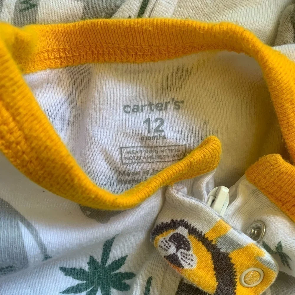 Carter’s Safari White & Yellow Footed Onesie